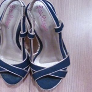 Lilly Pulitzer wedges worn once sz 7 M